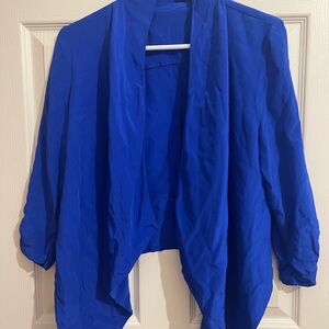 Vibrant Blue Open Front Cardigan